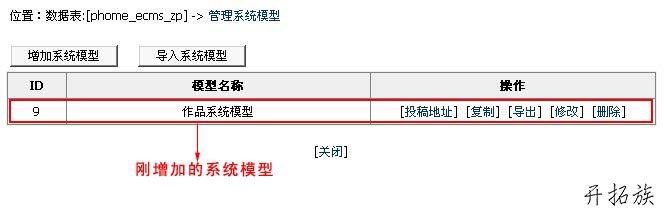 帝国CMS自定义系统模型案例 第12张