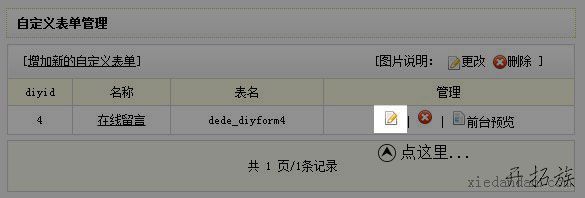 查看自定义的表单