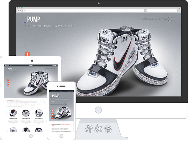 宽屏shoes鞋子商城响应式网站模板 效果图