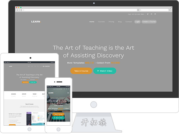 Learn在线教育课堂商务企业网站模板 效果图
