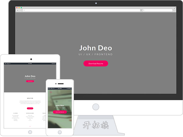 ABOUT ME平面设计简历作品网站模板 效果图