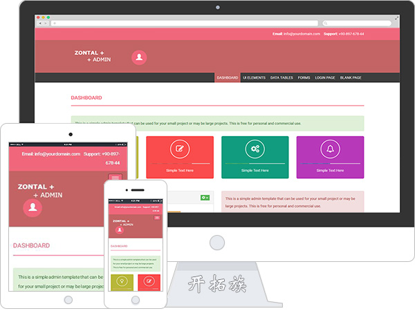 简单bootstrap后台UI管理网站模板 效果图