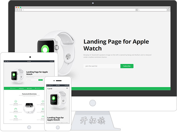 Apple Watch手表产品官网介绍响应式网站模板 效果图 Apple Watch手表产品官网介绍响应式网站模板 效果图