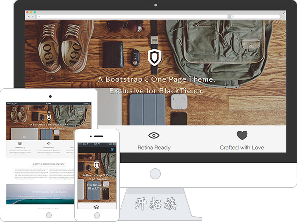 简单免费bootstrap3引导页网站模板 效果图