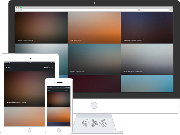 gallery相册画廊html5全屏自适应网站模板 效果图