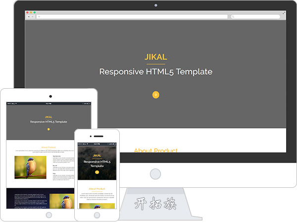 照片UI插画设计师界面响应式html5网页模板