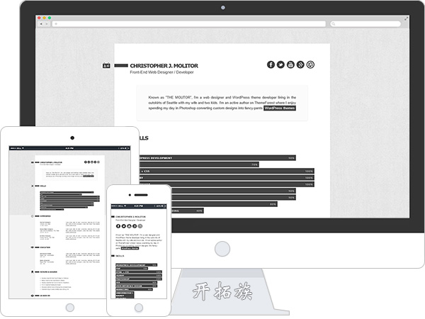 简单清晰个人HTML5 WEB简历微博主页网站模板