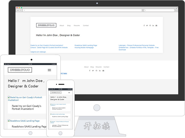 简单的图片照片拍摄作品集相册库html5网页模板