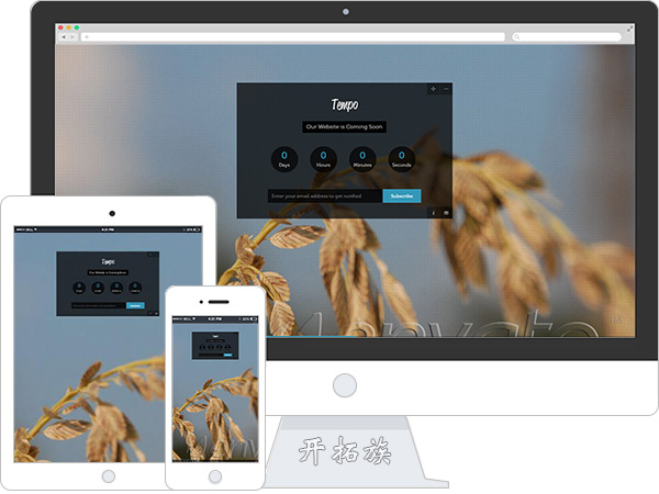 全屏背景切换网站即将上线计时html5网站模板