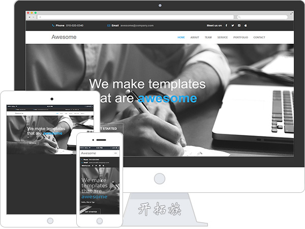 Awesome Bootstrap响应式互联网产品展示网站模板
