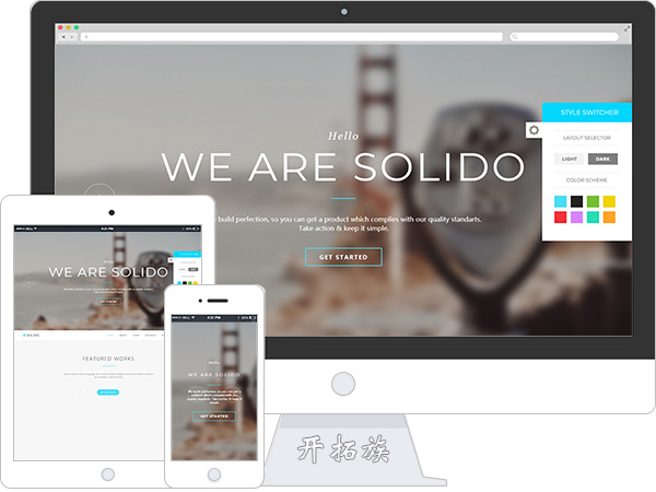 清爽简洁宽屏响应式OnePage html5网站模板 效果图