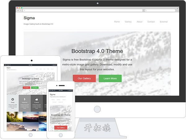 简洁宽屏婚纱摄影照片相册bootstrap4网页模板 效果图