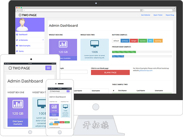 Free Bootstrap Admin后台模板数据分析大数据网页模板 效果图