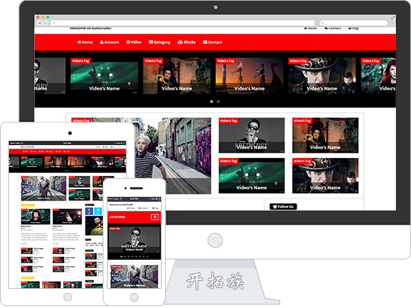 抖音直播Tube视频短视频门户网站整站模板 效果图