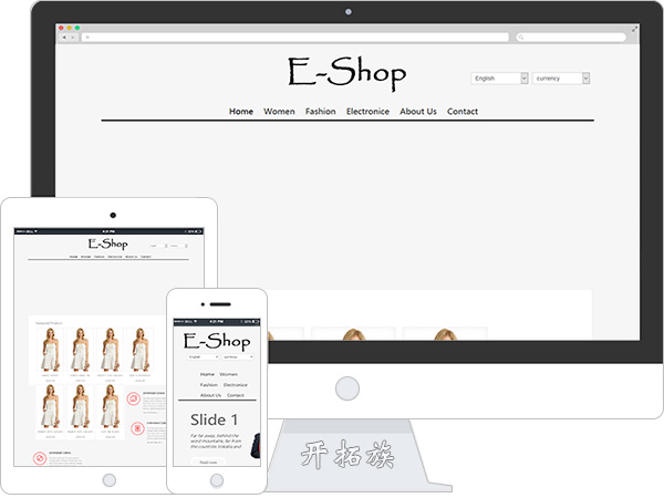 e-shop时装衣服女装在线购物商城网站模板 效果图