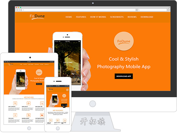 苹果华为手机应用app开发官网bootstrap网站模板 效果图