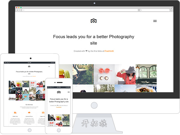 小清新photo摄影图册宣传册工作室html5模板 效果图