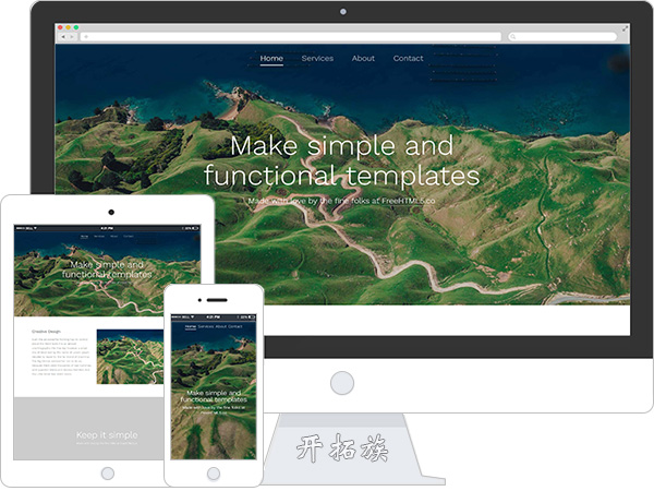 简洁simple景点风景或项目展示页bootstrap网站模板 效果图