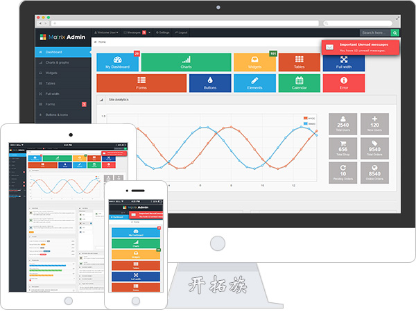 Matrix Admin全屏响应式bootstrap网站模板
