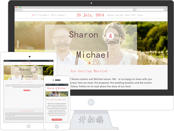 Wedding恋爱结婚婚礼婚庆庆公司css3动画网站模板 效果图