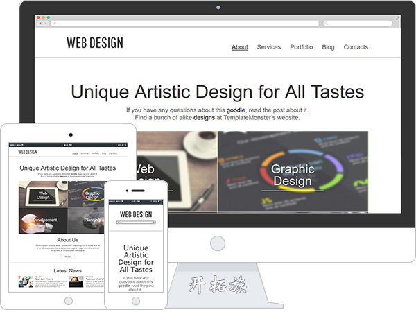 极简设计风web design网页设计企业网站模板 效果图