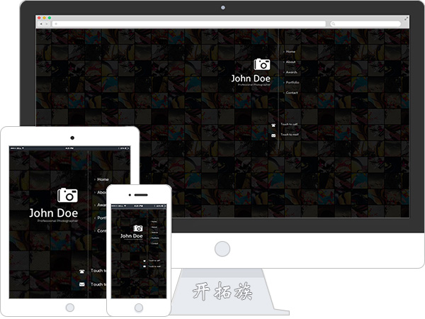 Mobile摄影图片展示手机APP案例宣传册网站模板 效果图
