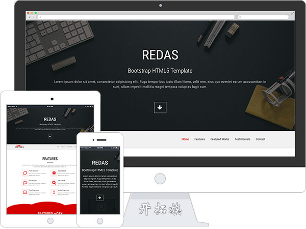 UI前端设计公司Bootstrap HTML5 网页模板 效果图