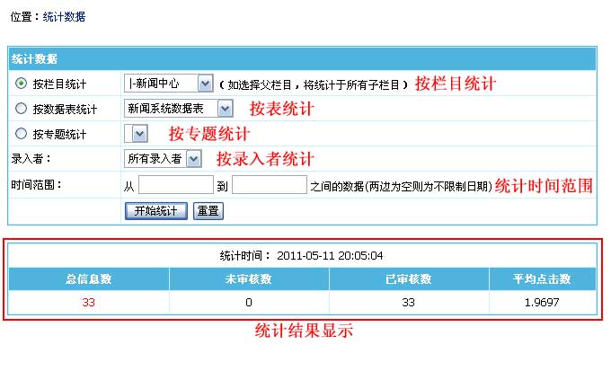 帝国CMS统计信息数据如何设置 第3张